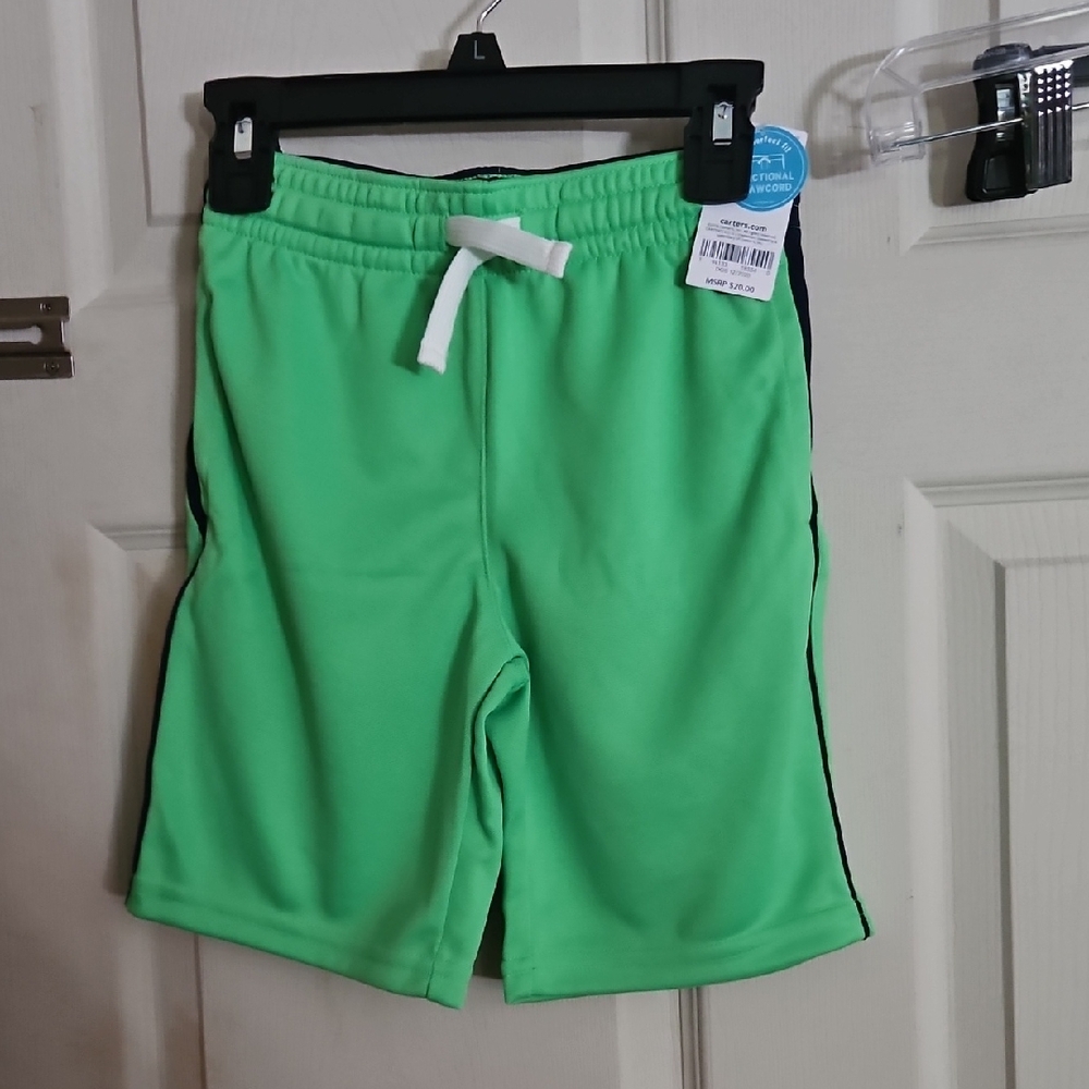 CARTER'S BOYS GREEN/BLUE ACTIVE SHORTS: NEW WITH TAGS: SIZE 5